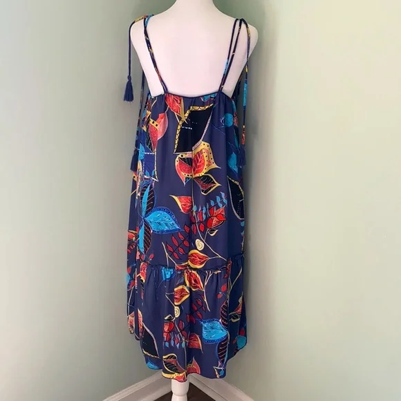 Finn & Grace Blue floral tassel spaghetti strap Dress - Picture 3 of 4